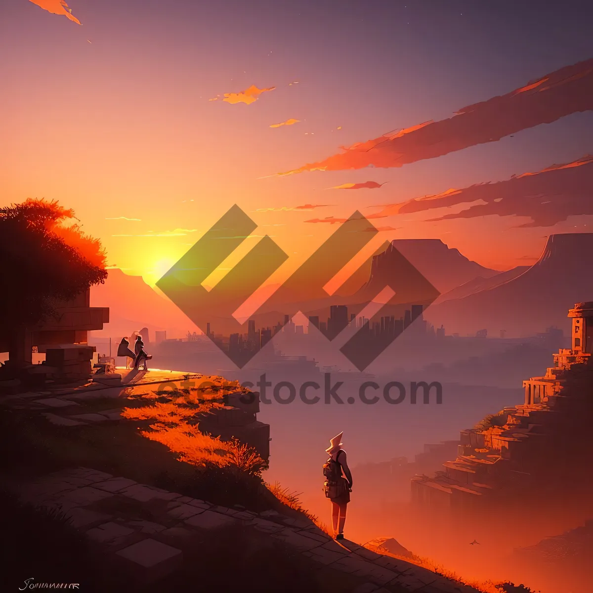 Picture of Sunset over the Majestic Mountains