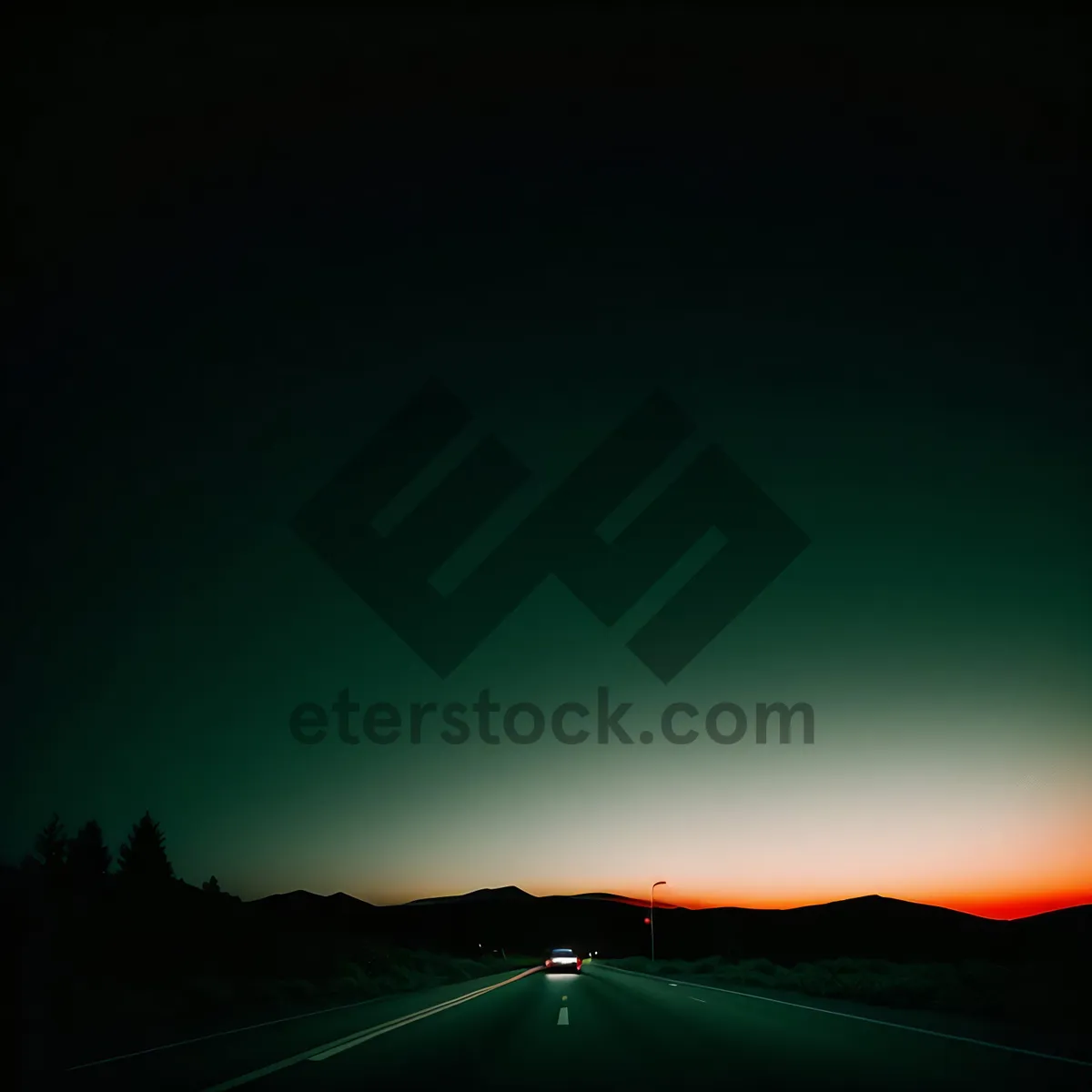 Picture of Sunset Over Mountainous Landscape