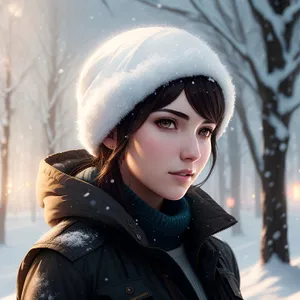 Happy winter fashion portrait of attractive smiling person