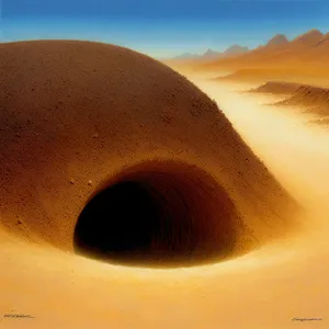 Sizzling Sahara: Vast Desert Horizon Embracing Hot Dunes