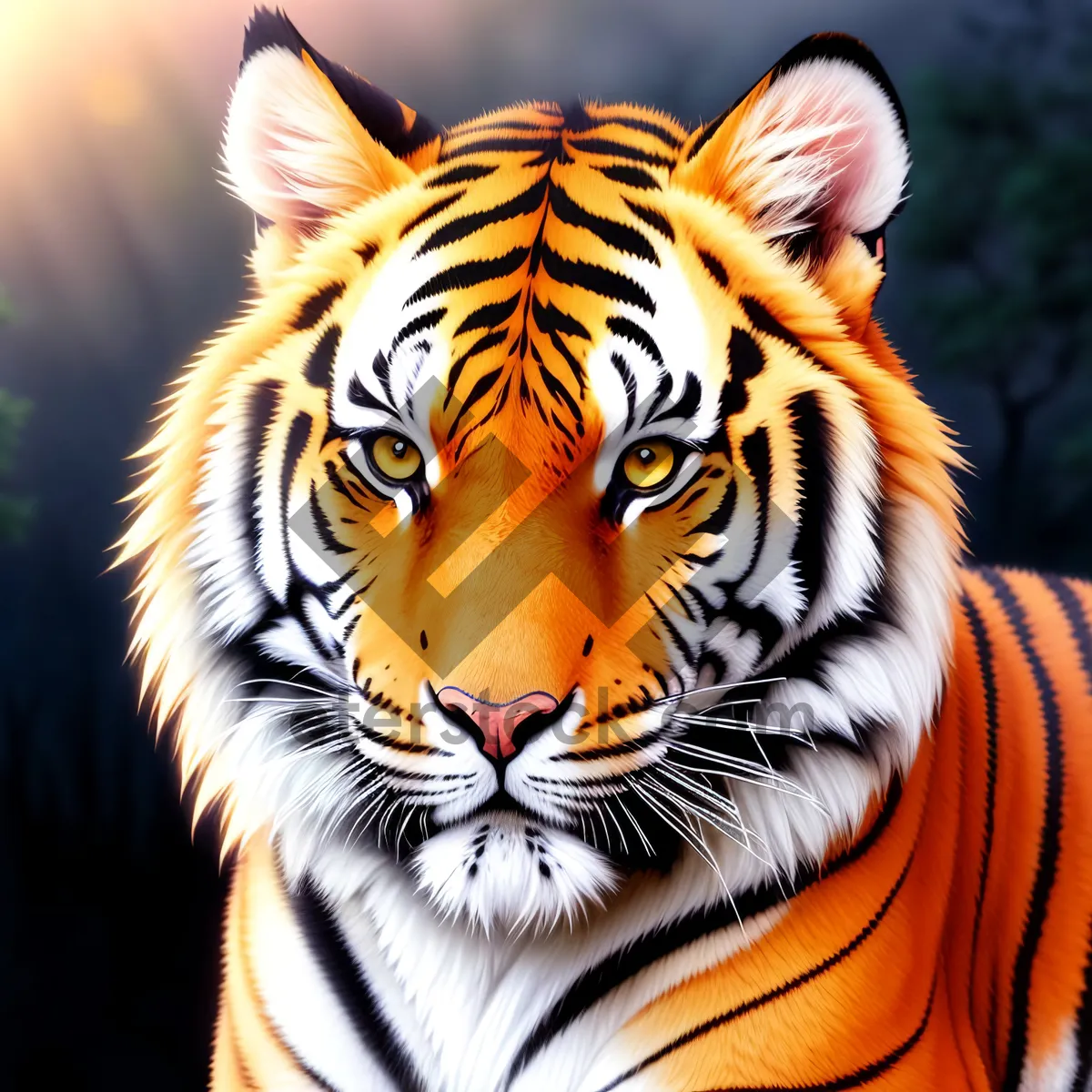 Picture of Powerful Striped Hunter: Majestic Tiger on the Prowl