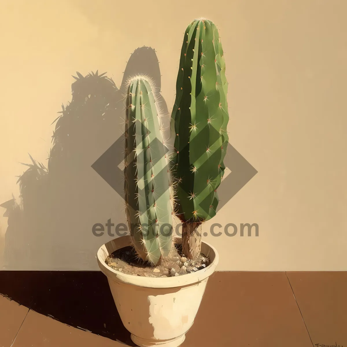 Picture of Saguaro cactus with blooming desert flower