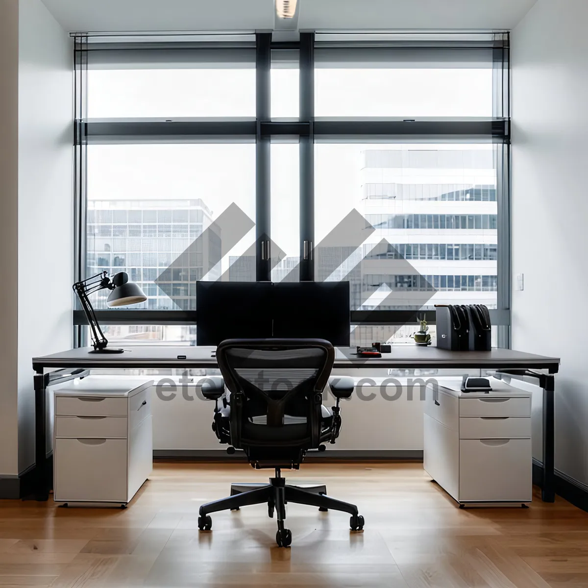 Picture of Modern Luxury Office Interior Design with Wood Furniture