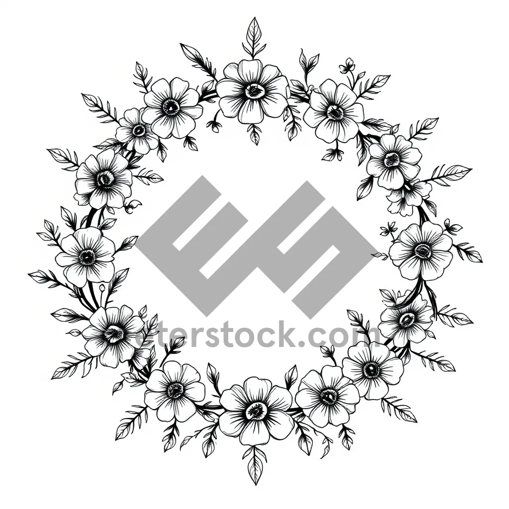 Picture of Vintage Snowflake Pattern Design Element.