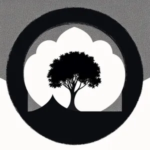 Black Round Silhouette Graphic Button Icon