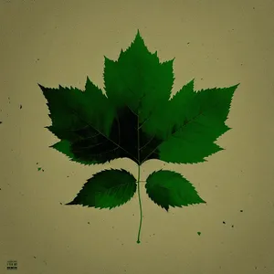 Lush Leafy Sapling in Aquatic Grunge Design