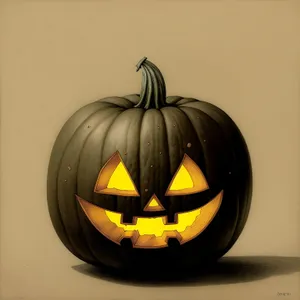 Festive Autumn Jack-O'-Lantern Decoration with Glowing Candle