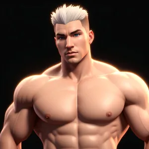 Muscular Male Model in Sexy Bathing Cap