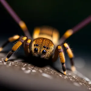 Crawling Arthropod in Vibrant Garden