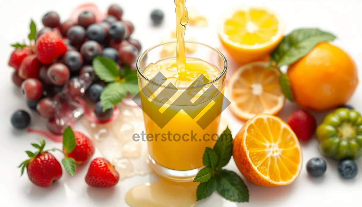 Picture of Refreshing Orange Mint Tea with Ice and Lemon Slice