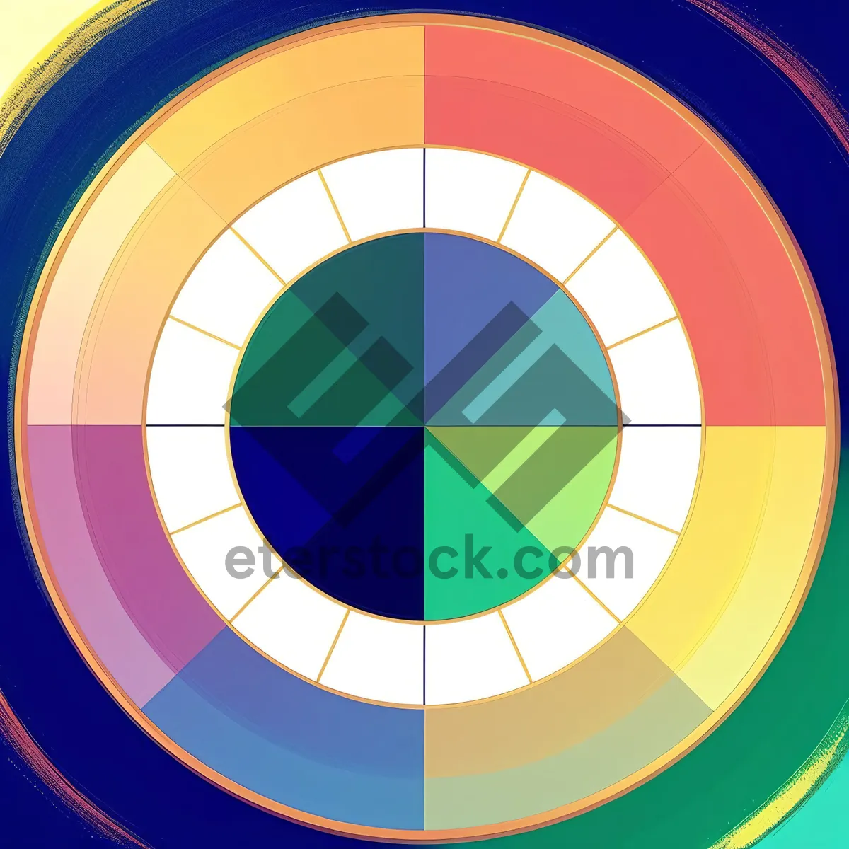 Picture of Colorful Rainbow Circle Graphic Design Wallpaper
