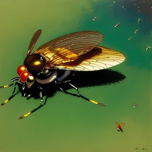 Colorful Ladybug Resting on Green Leaf