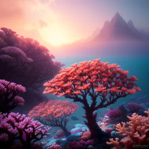 Colorful Tropical Coral Reef Underwater Sunbeam