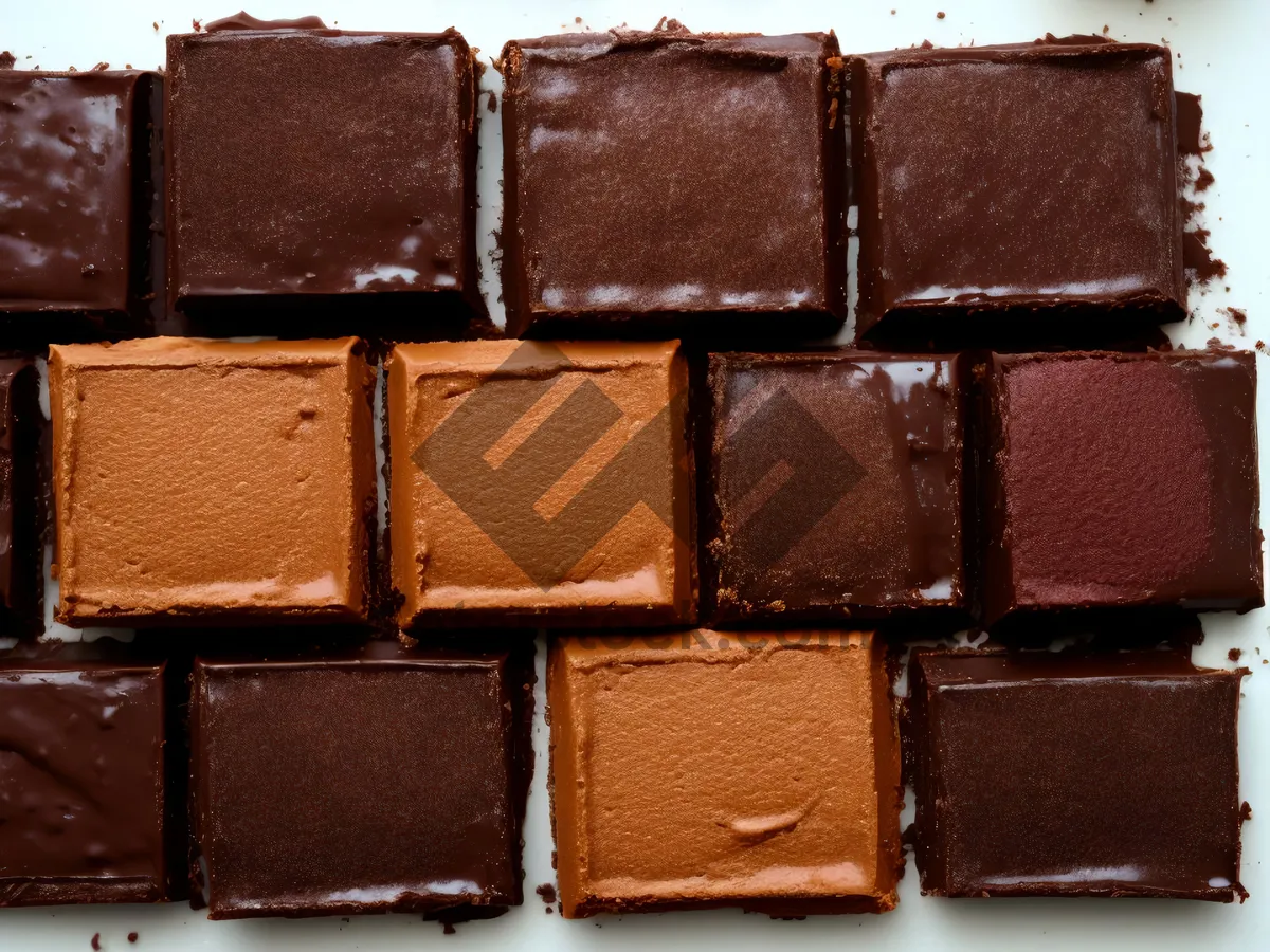 Picture of Delicious chocolate bar in brown wallet case.