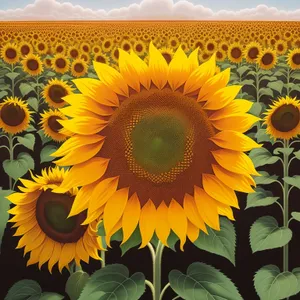 Vibrant Sunflower Blooming in Sunny Field