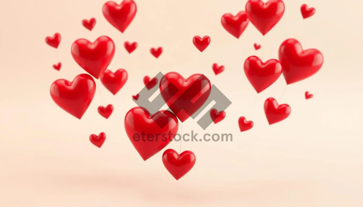 Picture of Valentine's Day heart icon set in pink color palette