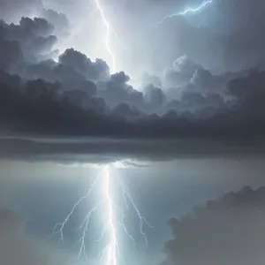 Stormy Sky Illuminated by Celestial Lightning