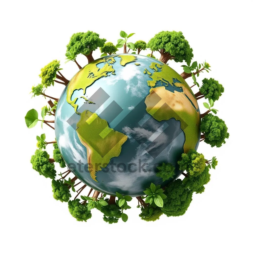 Picture of Global Earth Map Icon in Circle design