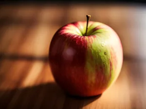 Fresh and Juicy Granny Smith Apple Close-Up View