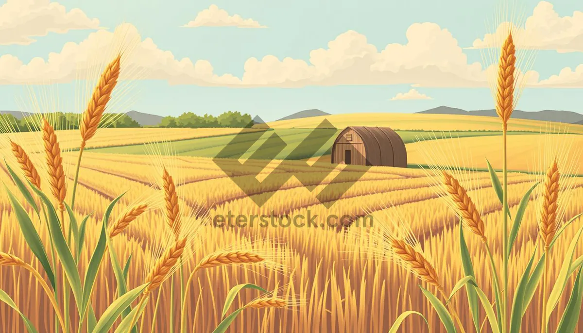 Picture of Autumn wheat field under sunny sky