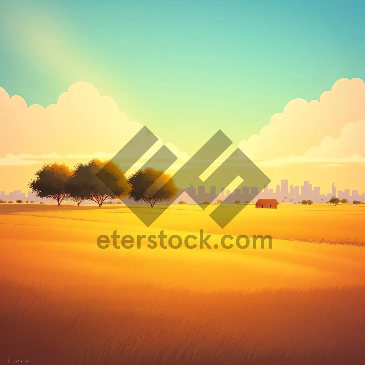 Picture of Ethereal Sunset Over Desert Horizon