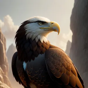 Majestic Hunter: Bald Eagle Observing its Prey