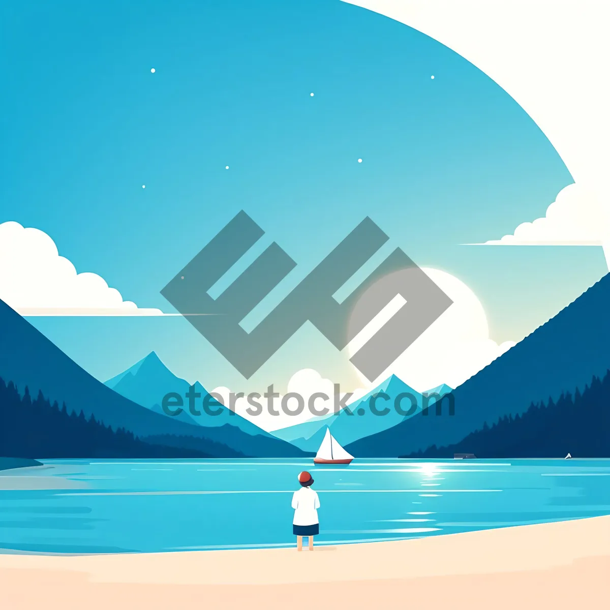 Picture of Majestic Moonlit Summer Landscape with Tree Design