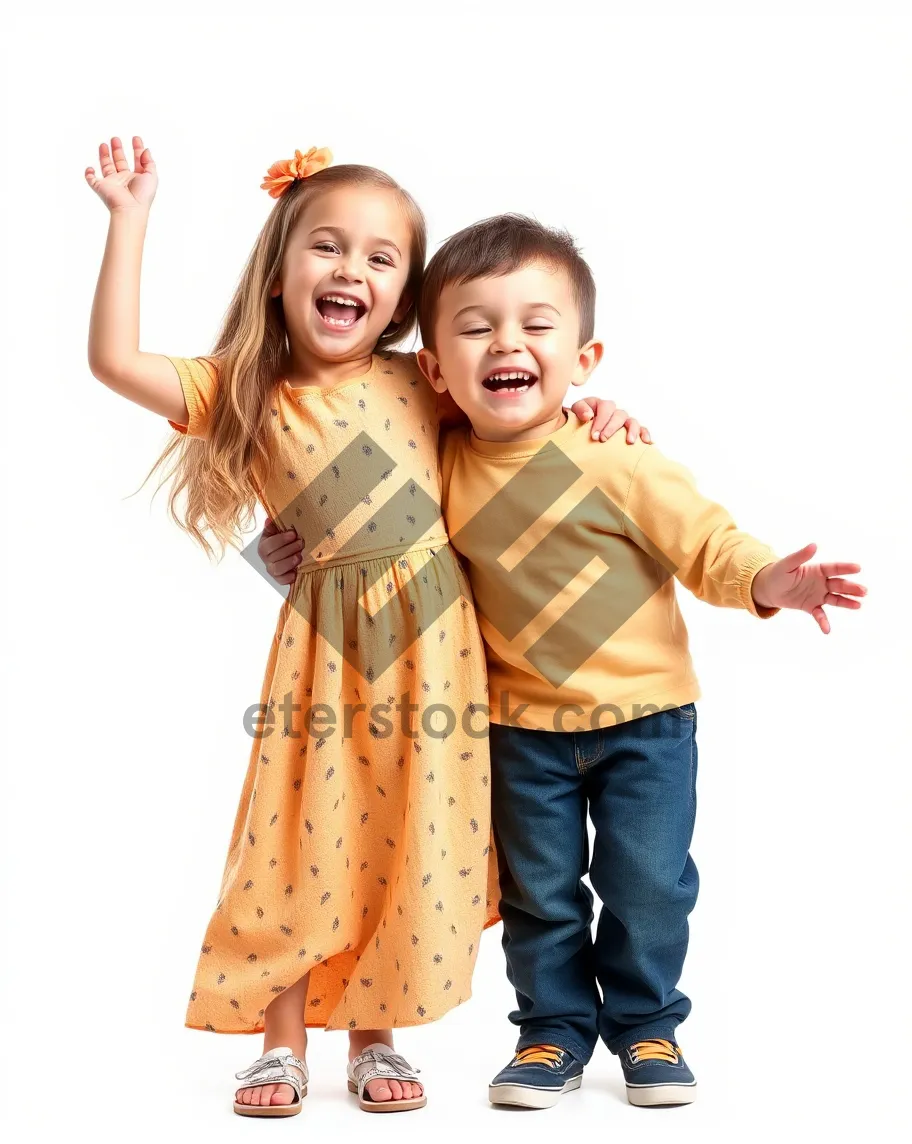 Picture of Joyful family of five smiling in joy.