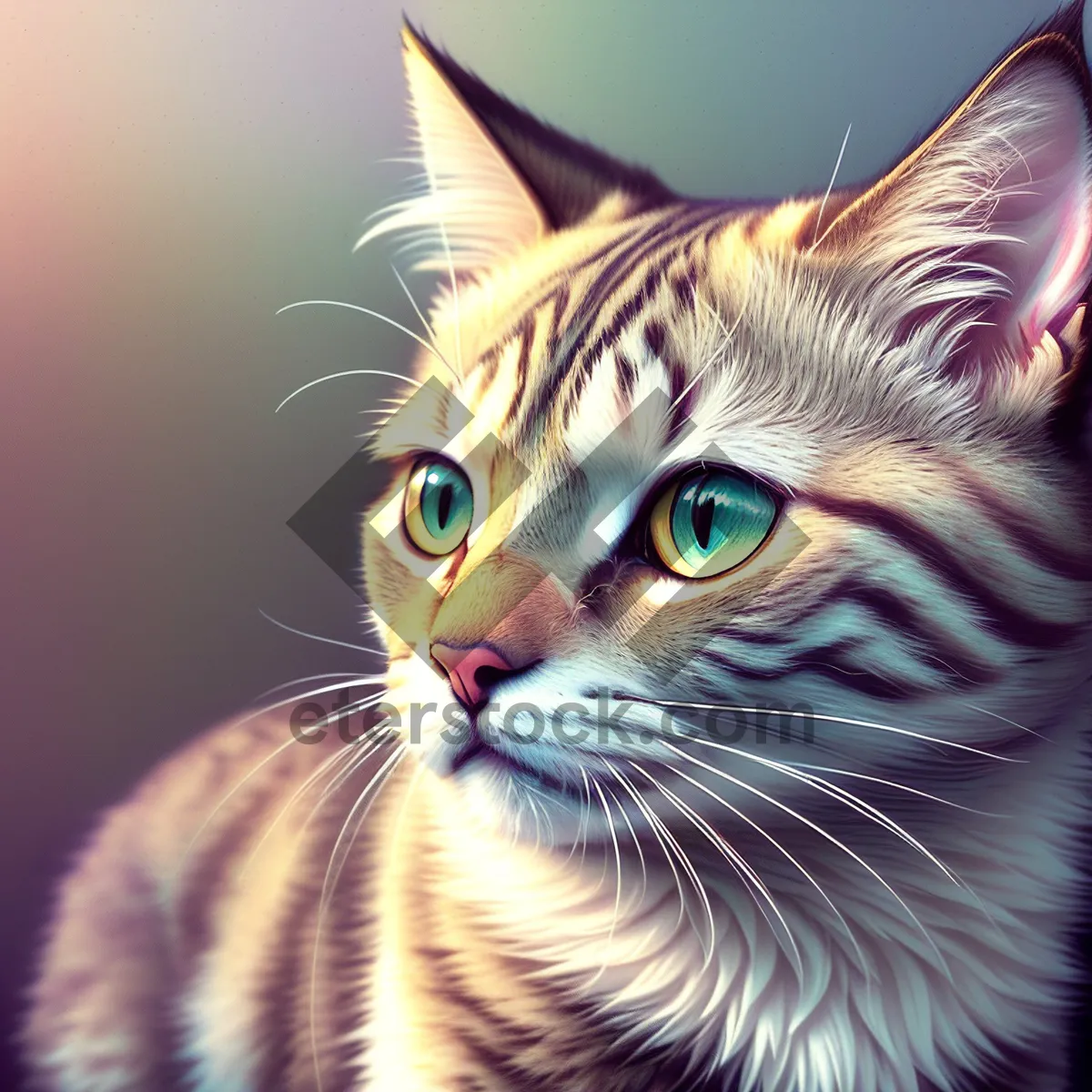 Picture of Cute Tabby Kitten with Adorable Whiskers