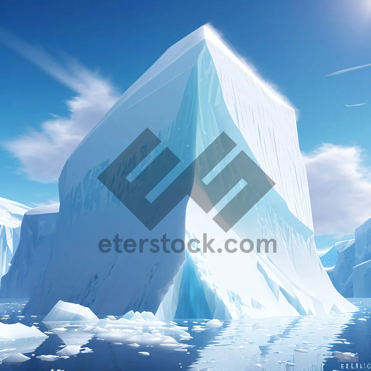 Picture of A Winter's Journey: Majestic Arctic Glacier beneath Crystal Clear Skies