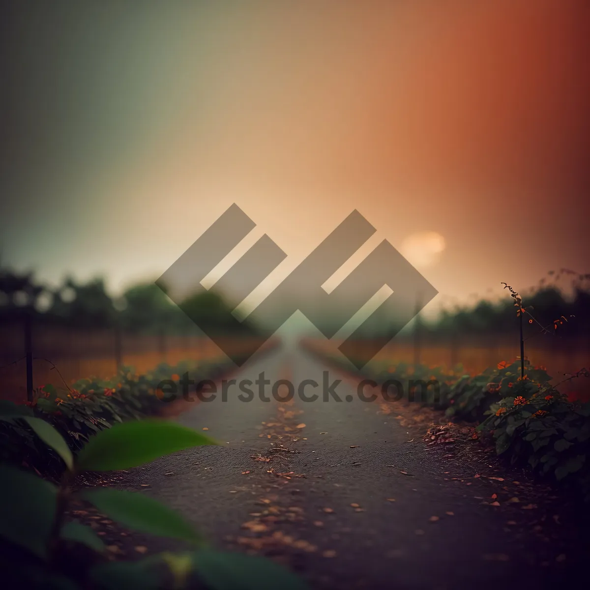 Picture of Sunset Horizon with Silhouetted Tree