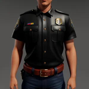 Confident Military Vest: A Handsome Man in Protective Armor