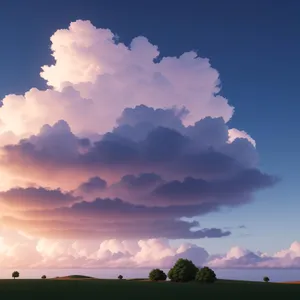 Vibrant Horizon: Meadow Under Clear Skies