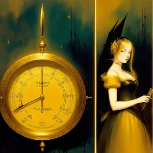 Antique Face Clock with Measurement Scale