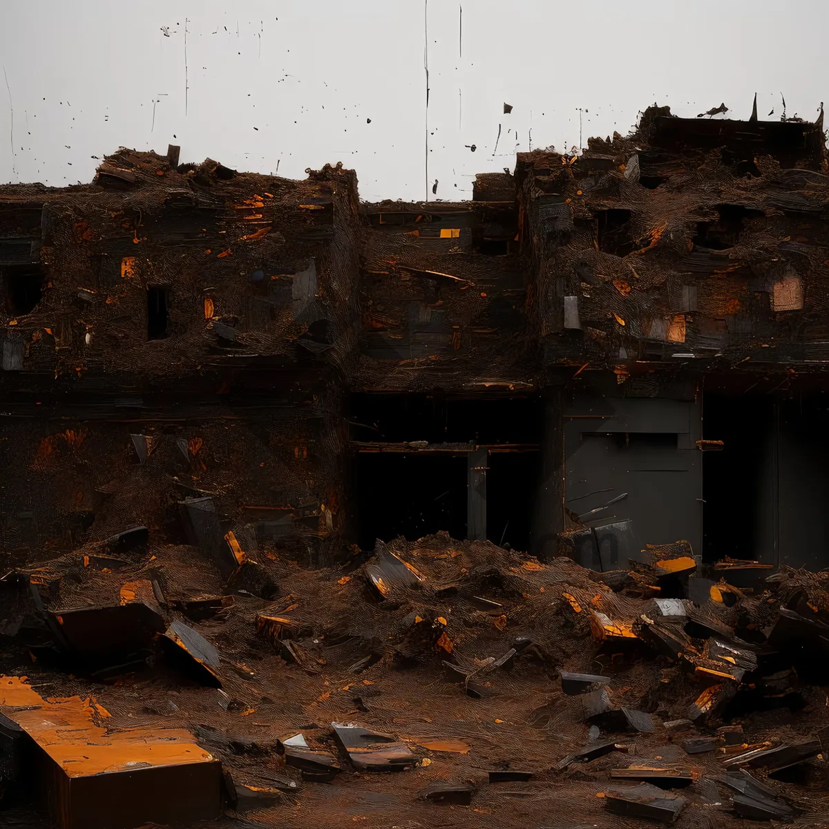 Picture of Old City Architecture Skyline Buildings Truck Ship Rubbish Bin