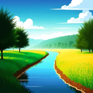 Serene Summer Landscape by the Lake