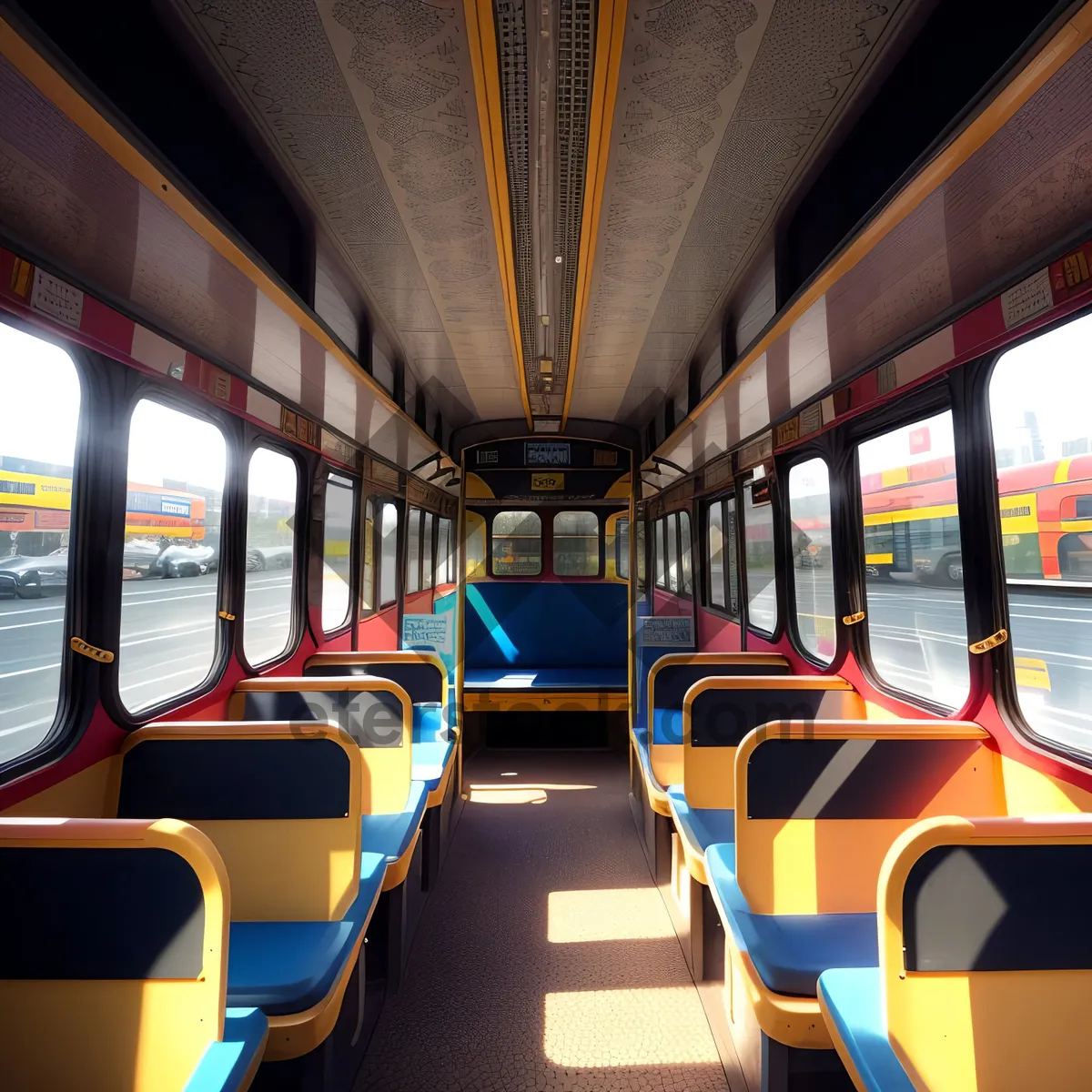 Picture of Urban Transport Hub: Modern City Interior with Empty Passenger Cars