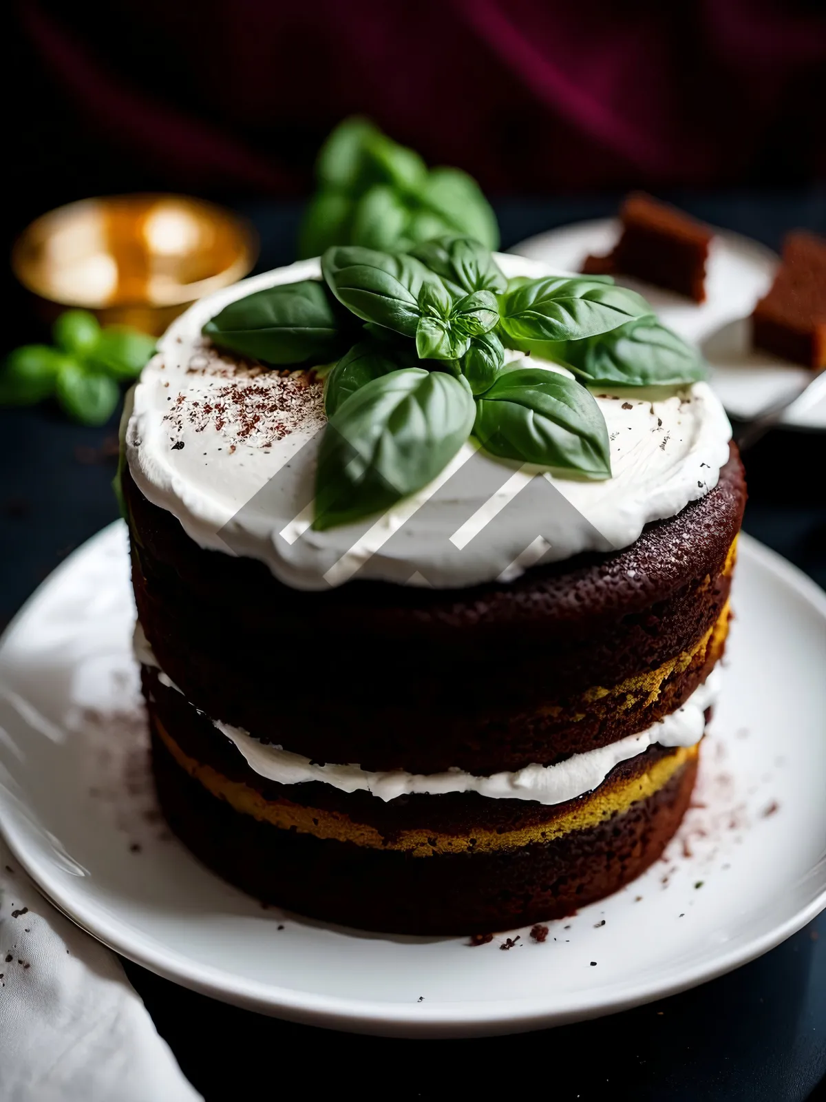 Picture of Delicious chocolate trifle with creamy ice cream