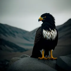 Majestic Falcon Spreading Its Wings in Flight