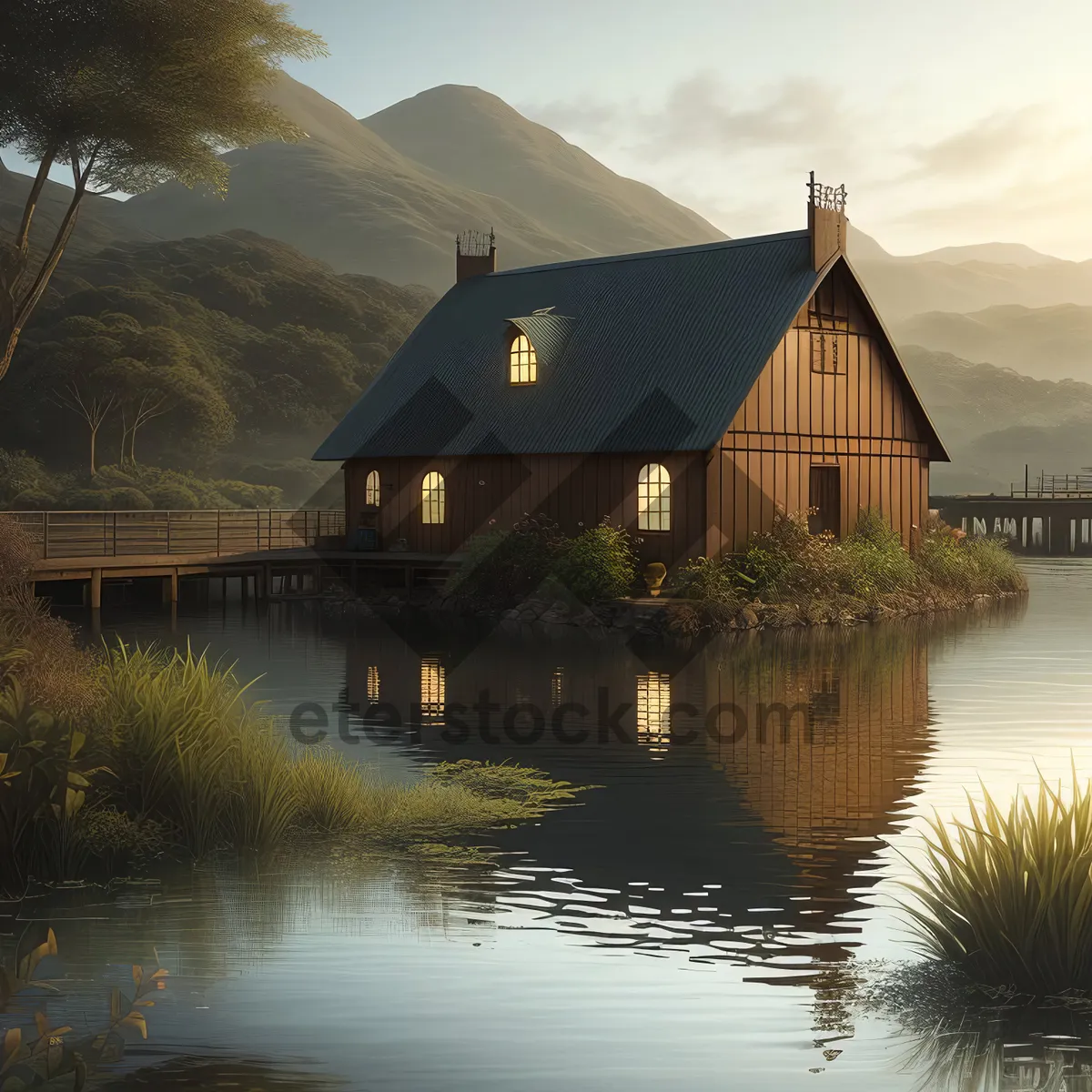 Picture of Serene Lakeview Retreat: Architecture and Nature Blend
