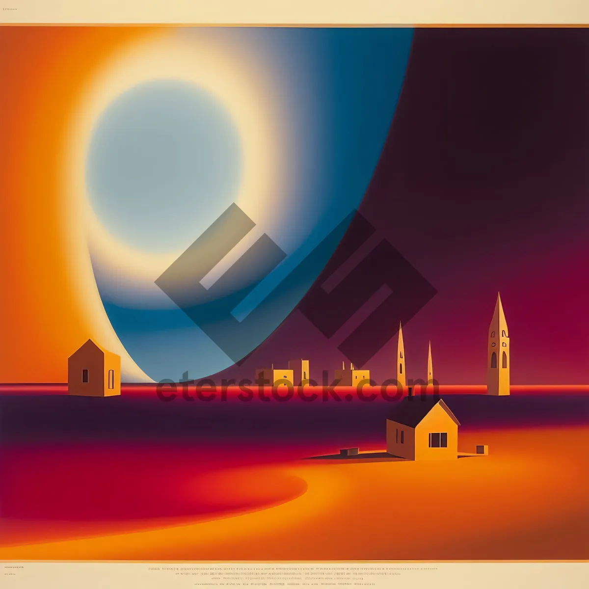 Picture of Vibrant Patriotic Crowd Cheering at Nighttime Stadium