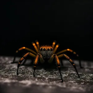 Garden Spider in Black - Close-up Wildlife Image