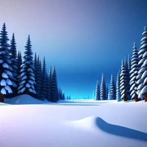 Winter Evergreen Forest Amidst Snowy Mountains