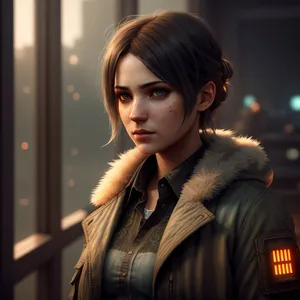 Smiling Businesswoman with Attractive Expression and Stylish Hair