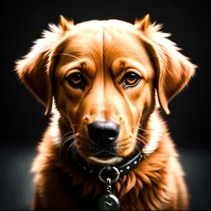 Golden Retriever Puppy: Adorable Purebred Dog Studio Portrait