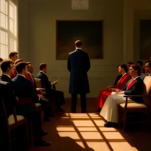 Happy professional team in office meeting