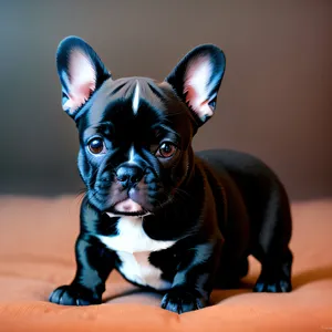 Adorable Bulldog Puppy with Wrinkled Brown Coat