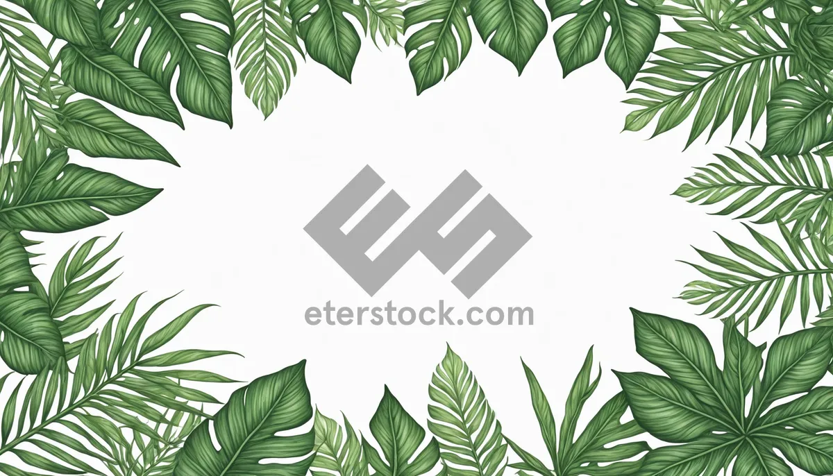 Picture of Floral Silhouette Tree Frame with Evergreen Leaves