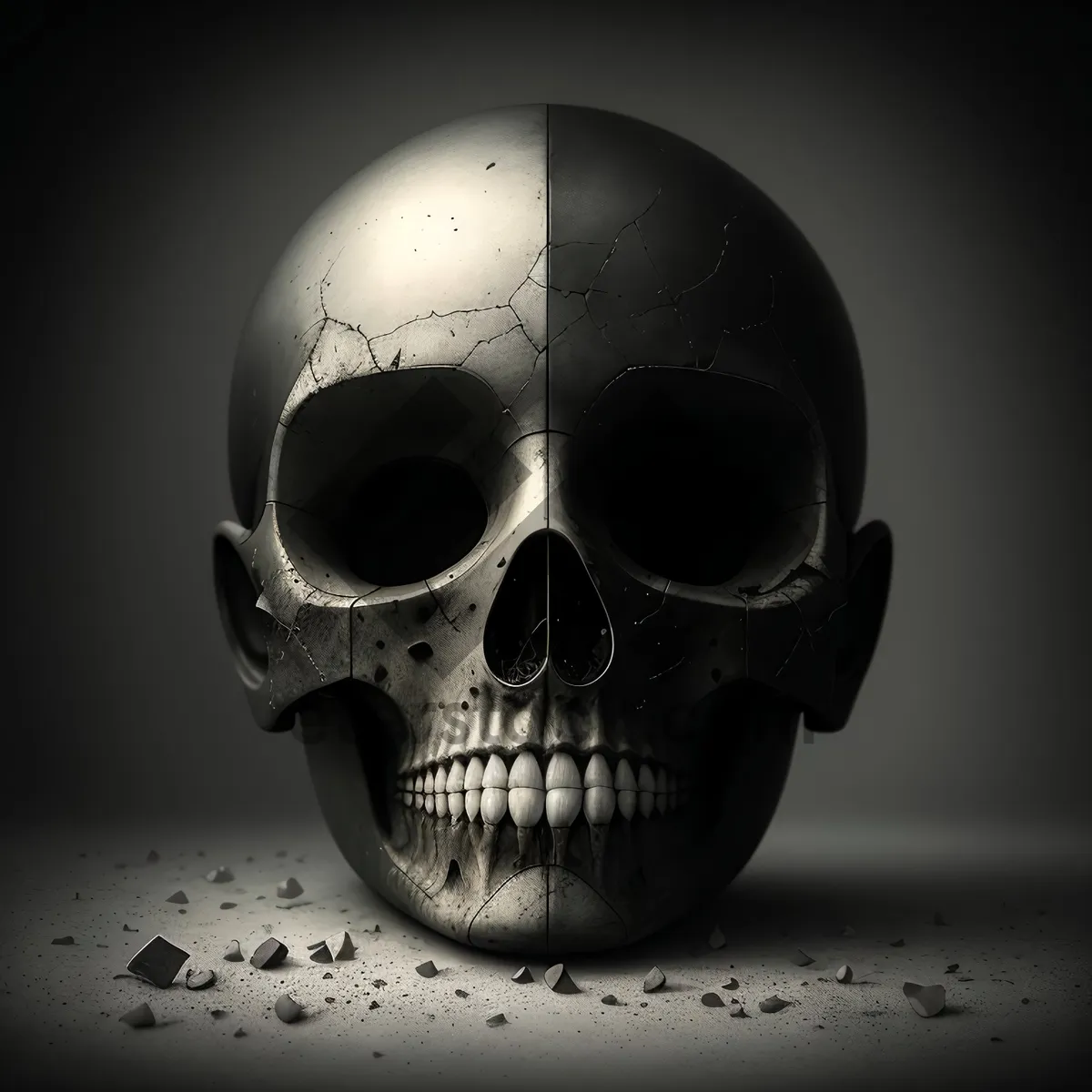 Picture of Sinister Pirate Skull in Dark
