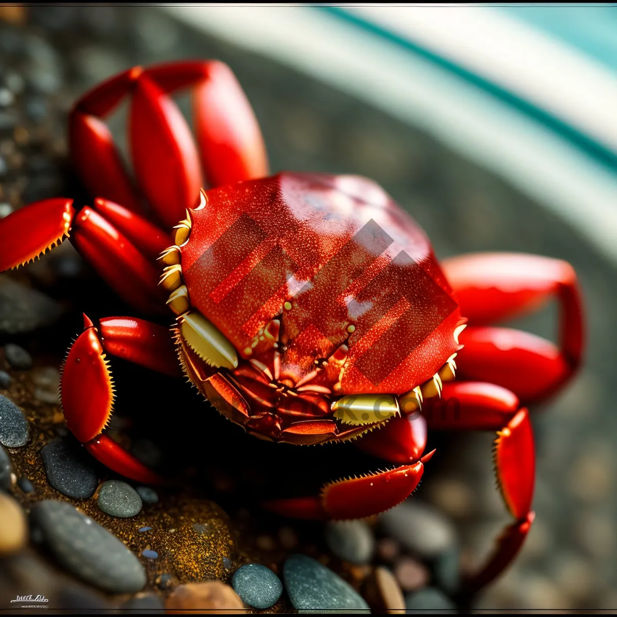 Picture of Crab Feast on Rock: Delicious Crustacean Arthropod Delight